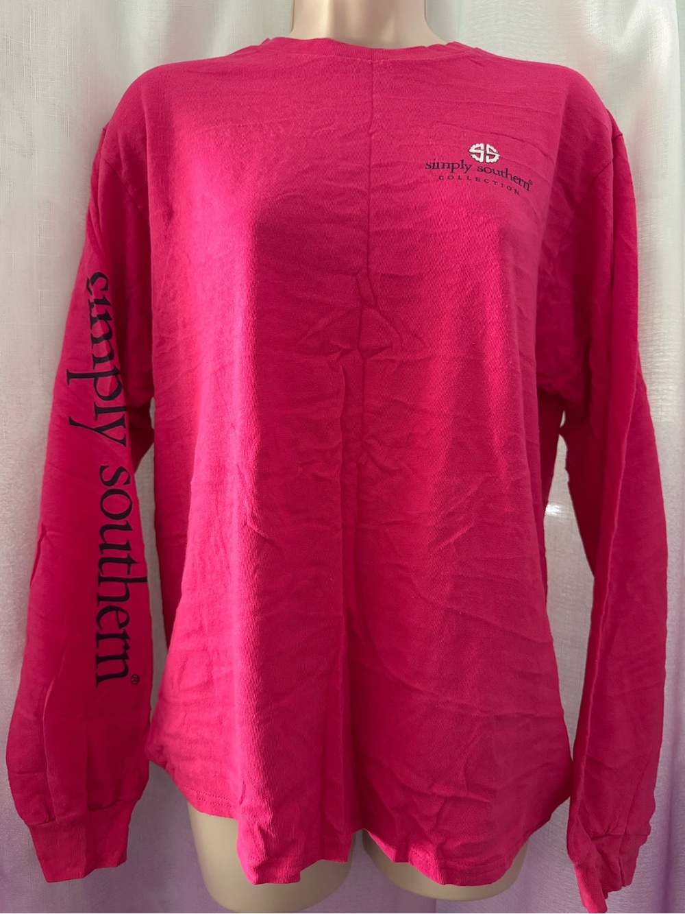 Simply Southern Hot Pink Logo Long Sleeve Tee